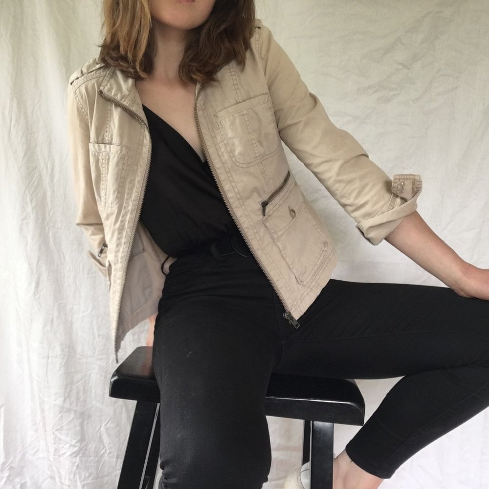 Caslon petite light pink jacket brass hardware